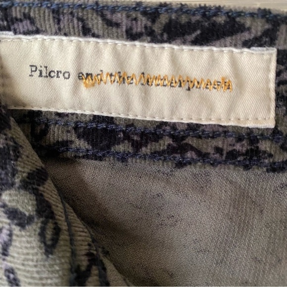 Pilcro Letterpress Ted Corduroy Olive Green Serif Black Mid Rise Pants SZ 28 - Picture 10 of 14